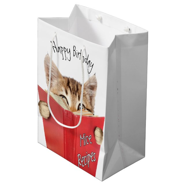 Bolsa De Regalo Mediana Cat Reading Red Book   (Angulo Anverso)