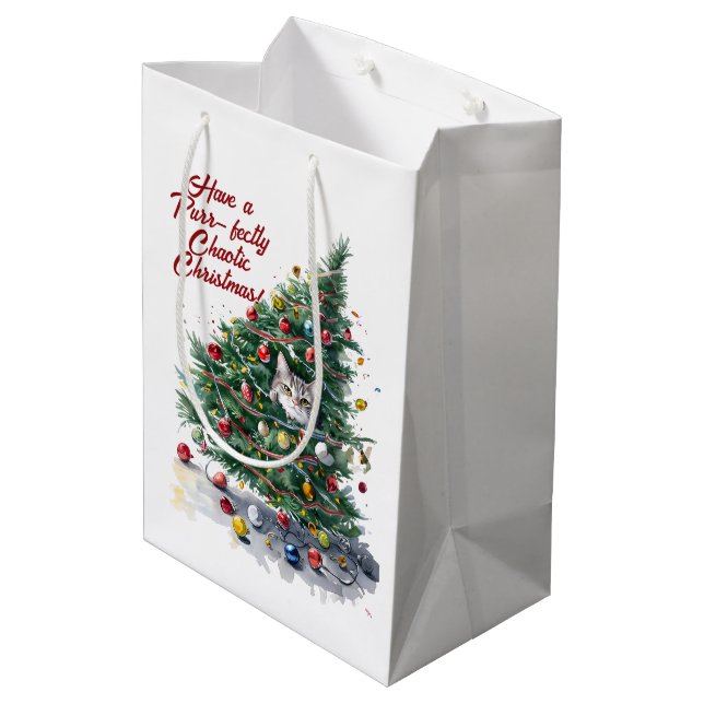 Bolsa De Regalo Mediana Catástrofe de diseño de árbol de navidad (Angulo reverso)