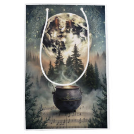 Bolsa De Regalo Mediana Cauldron místico del bosque iluminado por la luna