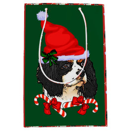 Bolsa De Regalo Mediana Cavalier King Charles Spaniel Navidades Merry