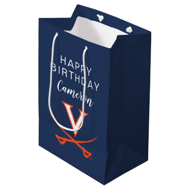 Bolsa De Regalo Mediana Cavaliers de Virginia | Cumpleaños (Angulo Anverso)
