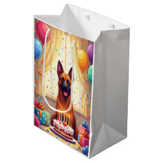 Bolsa De Regalo Mediana Celebración de Cumpleaños del Malinois Belga