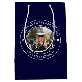 Bolsa De Regalo Mediana Celebración de Graduación Clásico Estilo Azul Mari