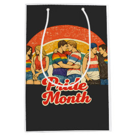 Bolsa De Regalo Mediana Celebración del Mes del Orgullo LGBTQ Retro Vintag