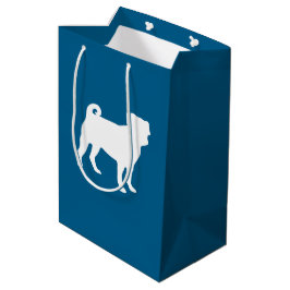 Bolsa De Regalo Mediana Celebración del tema azul Pug Fiesta