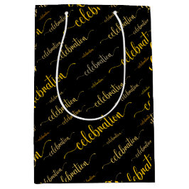 Bolsa De Regalo Mediana Celebración en tonos dorados