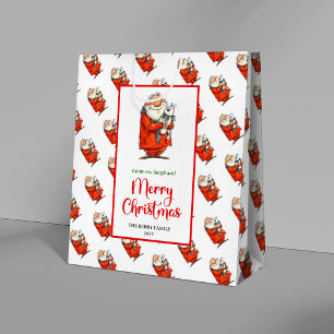 Bolsa De Regalo Mediana Celebración festiva juguetona de Santa moderna y e