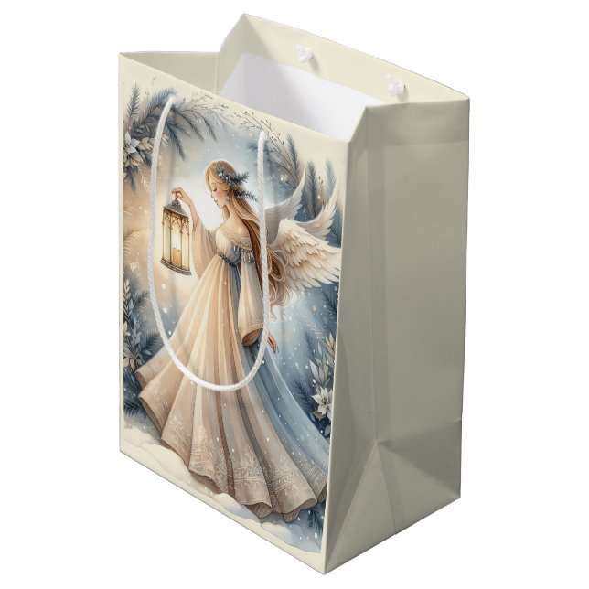 Bolsa De Regalo Mediana Celestial Winter Angel Lantern of Peace (Angulo reverso)