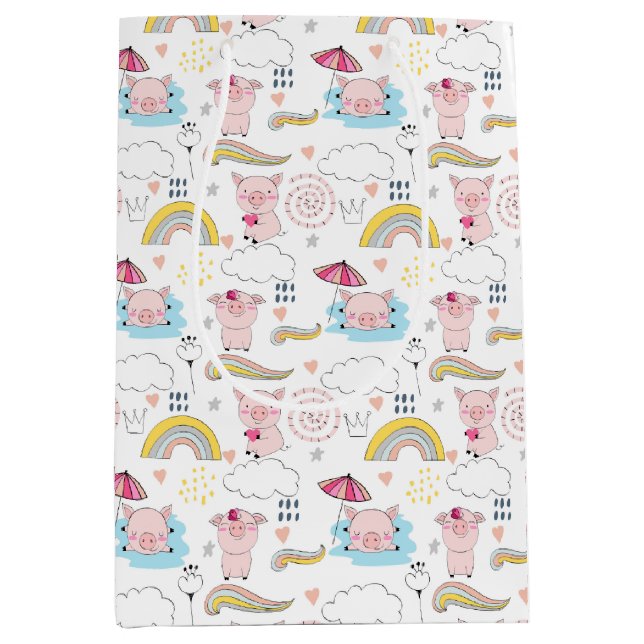 Bolsa De Regalo Mediana Cerditos cortos (Anverso)