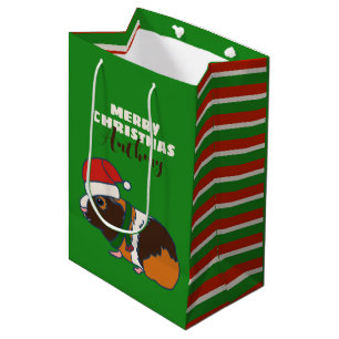 Bolsa De Regalo Mediana Cerdo de Guinea Navidades personalizados