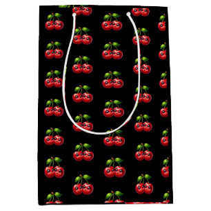 Bolsa De Regalo Mediana Cerezas con caras sonrientes