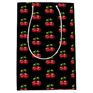 Bolsa De Regalo Mediana Cerezas con caras sonrientes