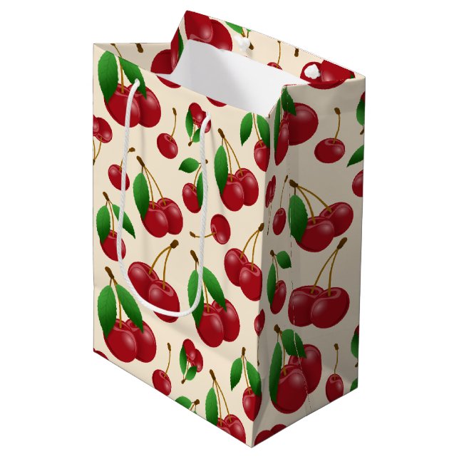 Bolsa De Regalo Mediana cerezas dulces de verano (Angulo Anverso)