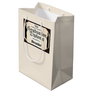 Bolsa De Regalo Mediana Certificado de finalización de la graduación