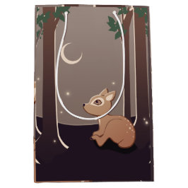 Bolsa De Regalo Mediana Cervatillo del bosque con las luciérnagas y el