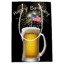 Cerveza patriótica de cumpleaños con esparklers