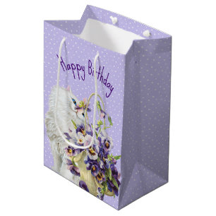 Bolsa De Regalo Mediana Cesta de gato y pansia persa