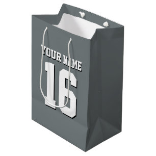 Bolsa De Regalo Mediana Charcarbón Grey Sports Jersey