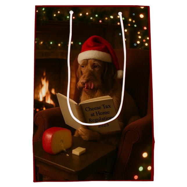 Bolsa De Regalo Mediana Cheese Tax Christmas gift bag Wire Haired Vizsla (Reverso)