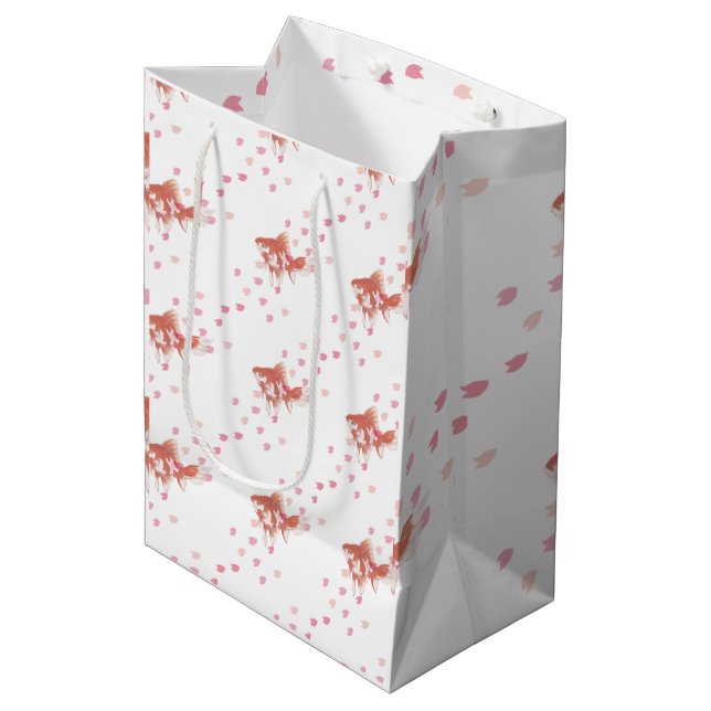 Bolsa De Regalo Mediana Cherry Blossom Dream: Koi Fish Art Print  (Angulo Anverso)