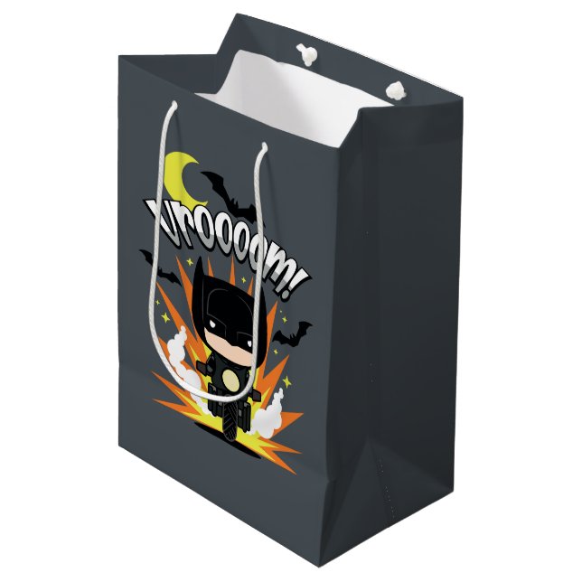Bolsa De Regalo Mediana Chibi Batman Batcycle (Angulo Anverso)