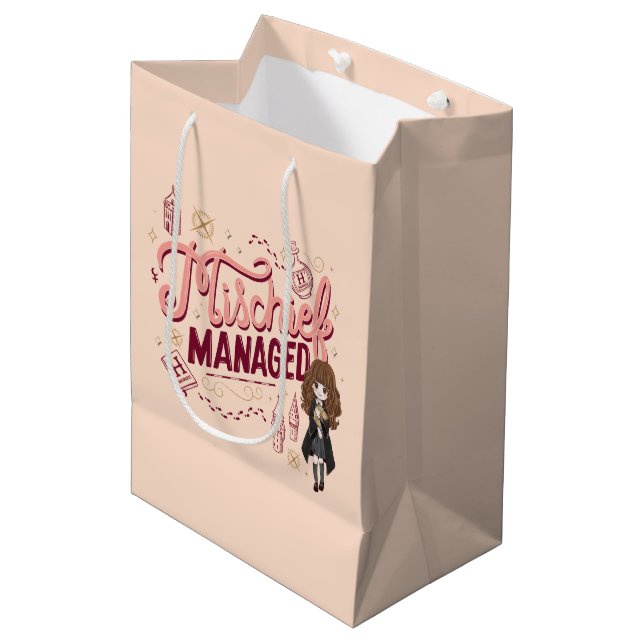 Bolsa De Regalo Mediana Chibi Hermione "Mischief Managed" (Angulo Anverso)