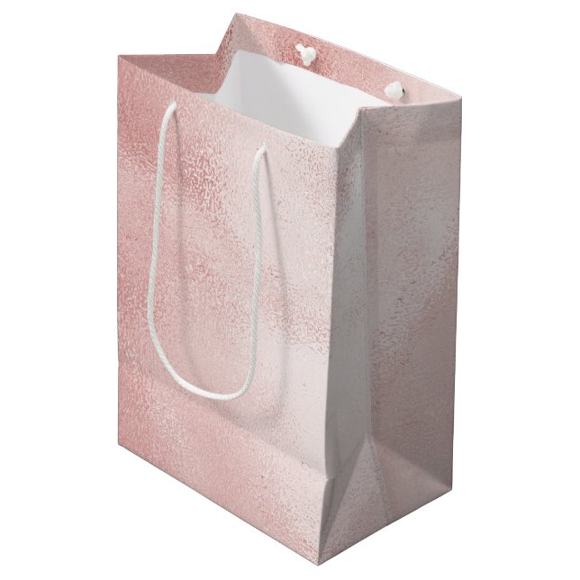 Bolsa De Regalo Mediana Chic Despedida de Soltera Rosa Sonrosado (Angulo Anverso)