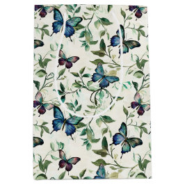 Bolsa De Regalo Mediana Chic Romántico Azul Mariposas Despedida de Soltera