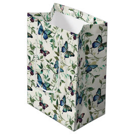 Bolsa De Regalo Mediana Chic Romántico Desayuno de Novia Mariposas Azules