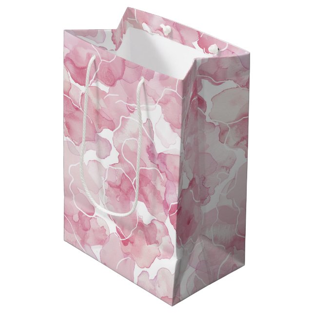 Bolsa De Regalo Mediana Chic Rosa Despedida de Soltera Abstracto (Angulo Anverso)