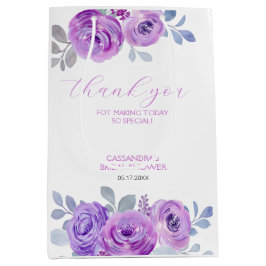 Bolsa De Regalo Mediana Chic Rosa Violeta Floral Jardinería Despedida de S