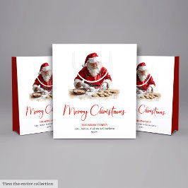 Bolsa De Regalo Mediana Chic Santa Claus Trendy Editable Christmas Bags