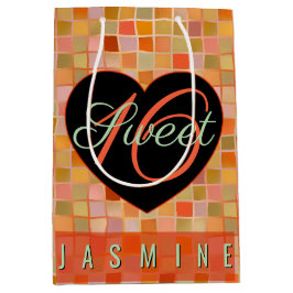 Bolsa De Regalo Mediana Chica adolescente de corazón negro dulce 16