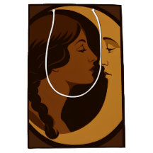 Chica Art Déco Gótica y Luna Creciente