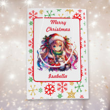 Chica de animaciones en Navidades de la acuarela d