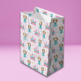 Bolsa De Regalo Mediana Chica de Castillo Rosa de Princesa Cuta Fiesta Bab