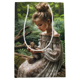 Bolsa De Regalo Mediana Chica De Cumpleaños Con Ardilla En Woodland