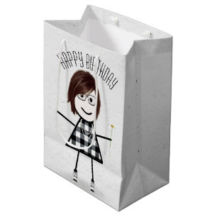 Bolsa De Regalo Mediana Chica de cumpleaños con margarita