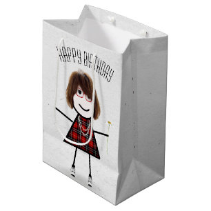 Bolsa De Regalo Mediana Chica de cumpleaños con margarita
