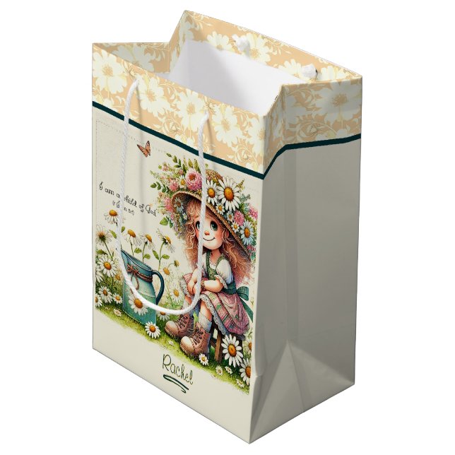 Bolsa De Regalo Mediana Chica de la margarita de Dios (Angulo Anverso)