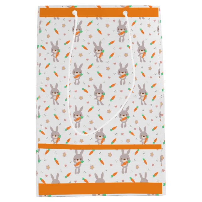 Bolsa De Regalo Mediana Chica de Naranja de Conejo Cuto (Anverso)