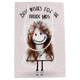 Bolsa De Regalo Mediana Chica de palo de novia en zapatillas sobre corazon