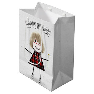 Bolsa De Regalo Mediana Chica palo de cumpleaños con margarita