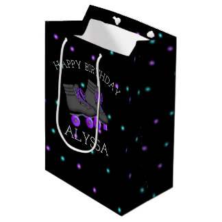 Bolsa De Regalo Mediana Chica Roller Skate Partido de Cumpleaños Personali