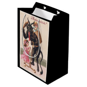 Bolsa De Regalo Mediana Chicas de Krampus Sasuing Vintage Holiday Navidade