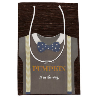 Bolsa De Regalo Mediana Chico ducha de bebé autum otoño azul burlap bodysu