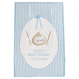 Bolsa De Regalo Mediana Chico Kawaii Azul Arco Cumple de Bebé Asiático Dum