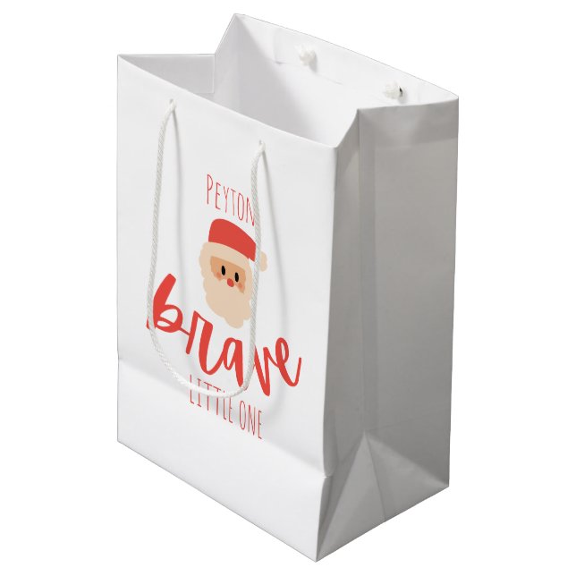 Bolsa De Regalo Mediana childhood cancer Custom brave Christmas Santa  (Angulo Anverso)