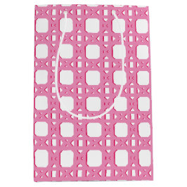 Bolsa De Regalo Mediana Chinoiserie Cane Trellis in Pink