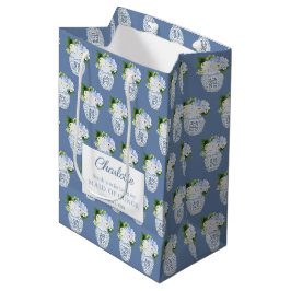 Bolsa De Regalo Mediana Chinoiserie Mano De Honor Azul Y Blanco Gracias